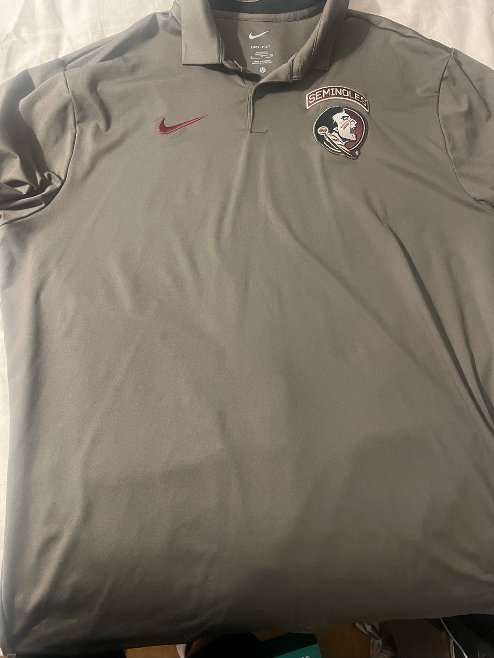 Nike Men’s Fsu Seminoles Dri-FIT Polo. Military Game